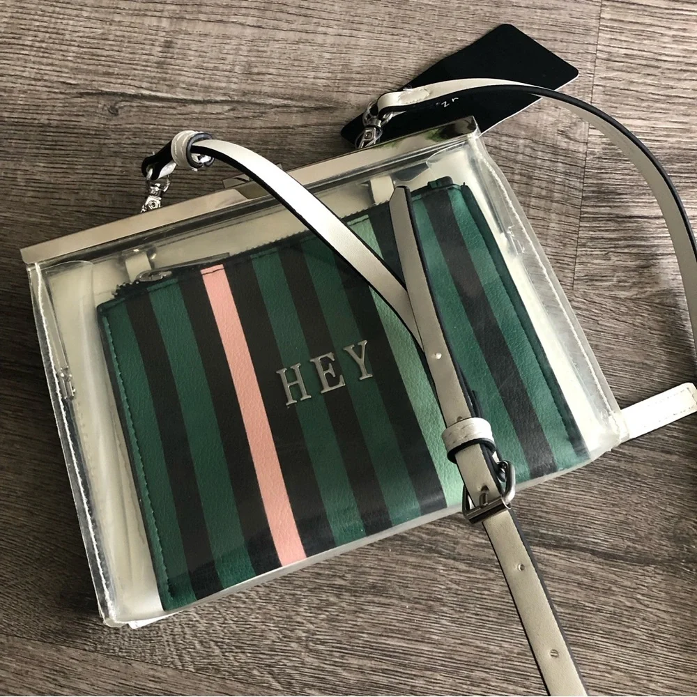 RARE ✨NWT ZARA Clear Vinyl Crossbody HEY Bag - Picture 2 of 15